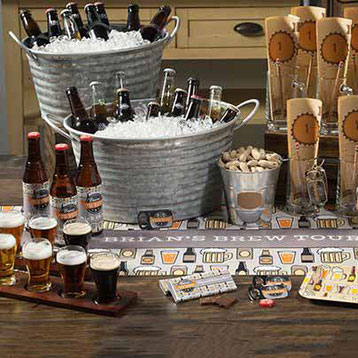 Beer tasting kit and beers on ice