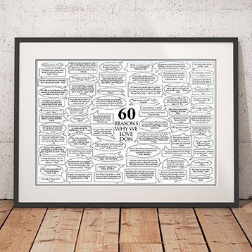Framed 60 reasons we love you poster