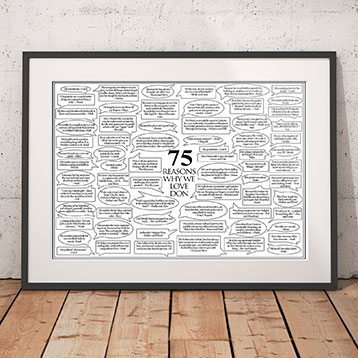 Framed 75 reasons we love you poster