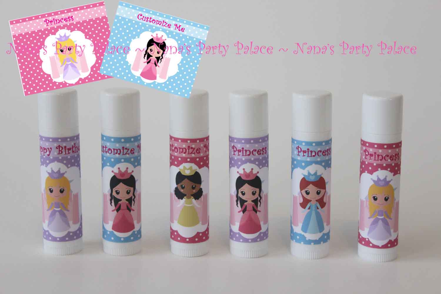 personalized princess lip balm