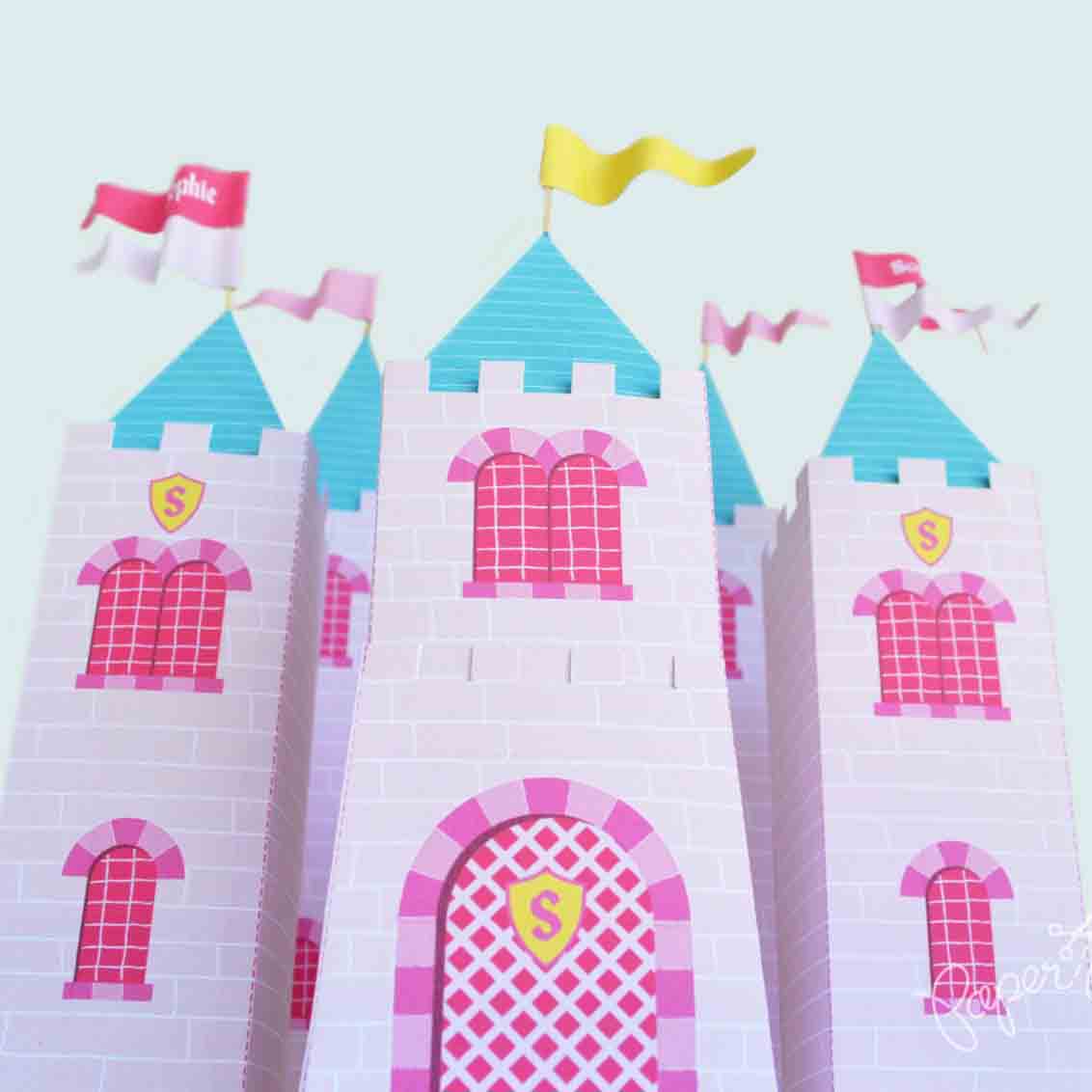 princess castle favor boxes
