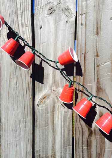 redneck party decorations red cup string lights