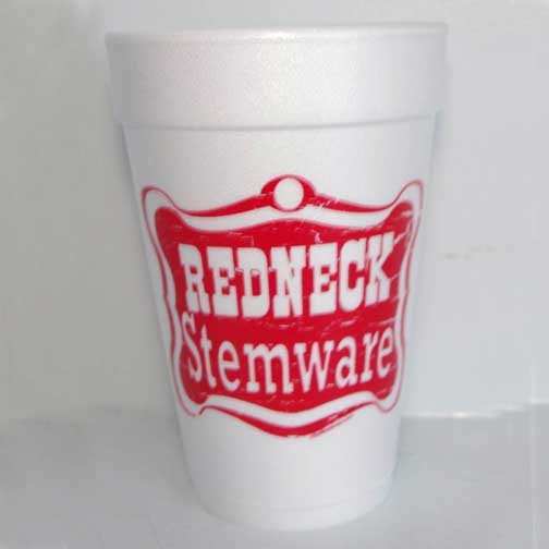 redneck stemware styrofoam party cups