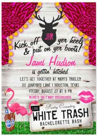 white trash party Invitation