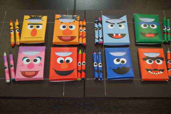 personalized sesame street crayon box party favors
