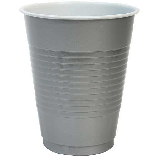silver party cups