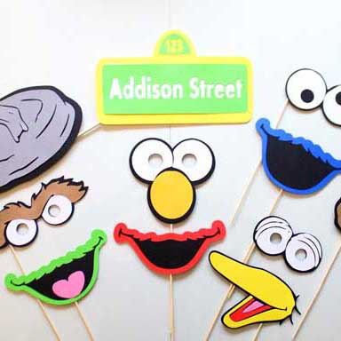 sesame street photo booth props