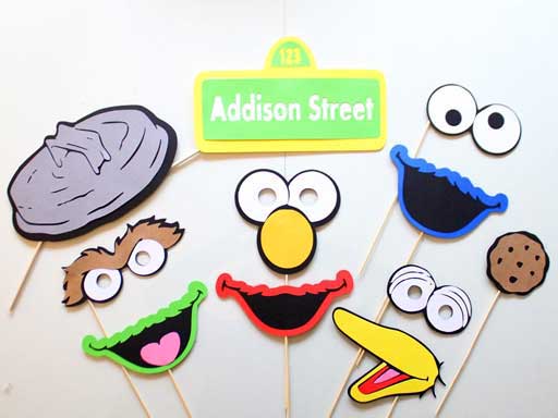 Sesame Street Photo Booth Props