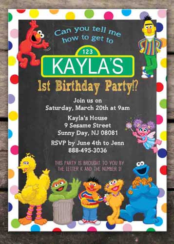 sesame street birthday party Invitation