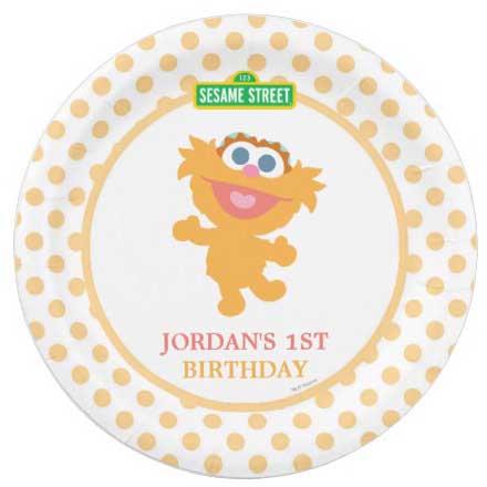 personalized sesame street birthday party plates