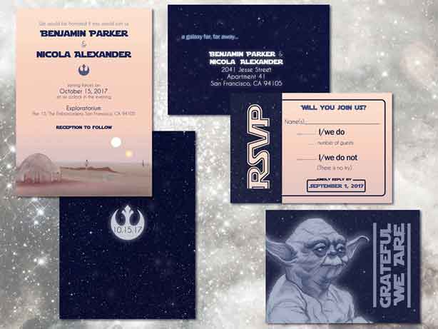 star wars wedding invitations