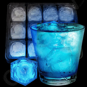 blue flashing LED ice cubes